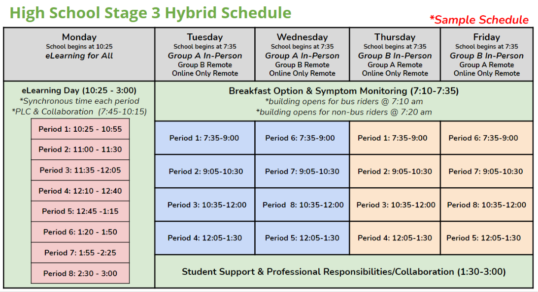Updated HS Schedule 